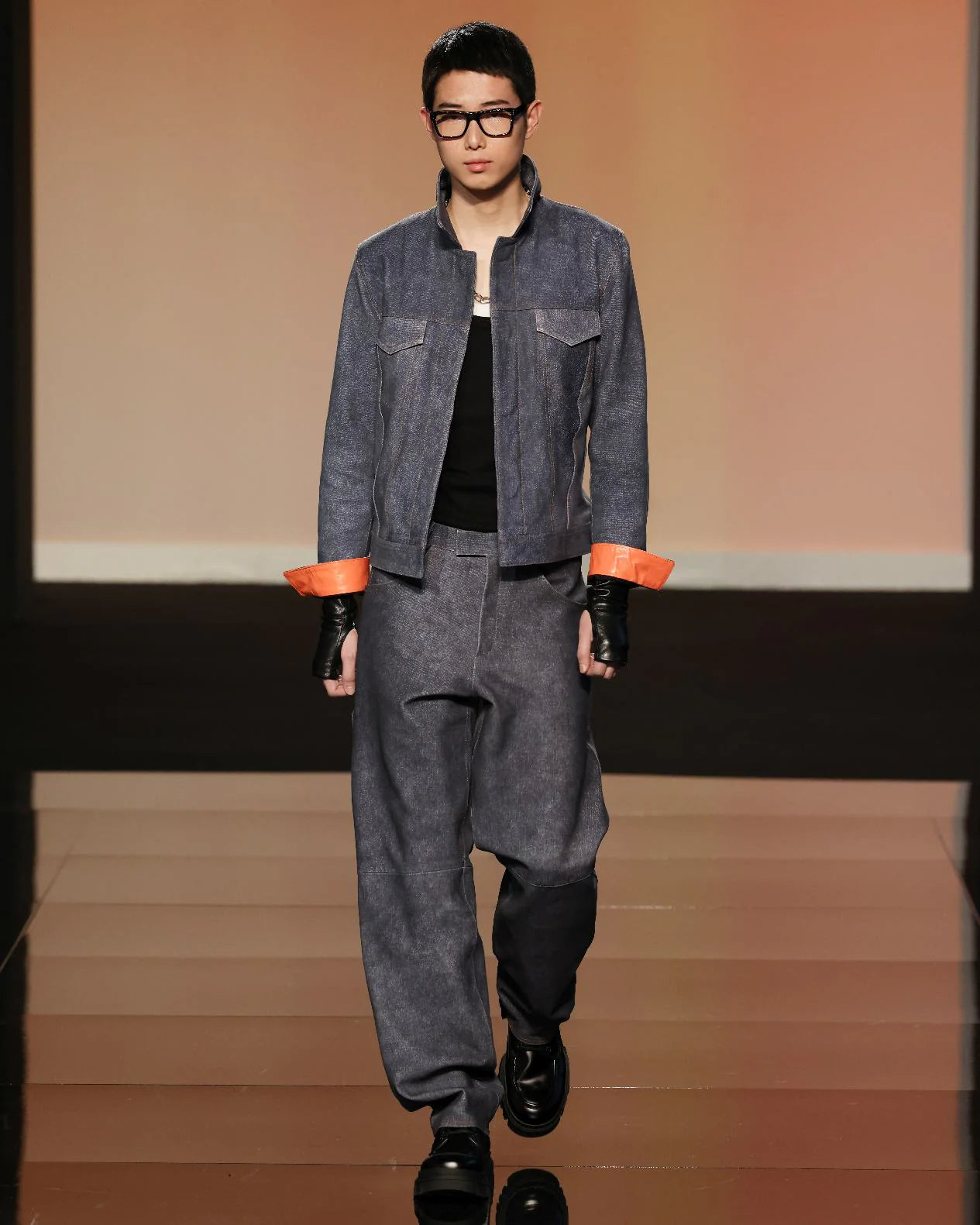 Denim Leather Jacket - Cassell - Jacket.