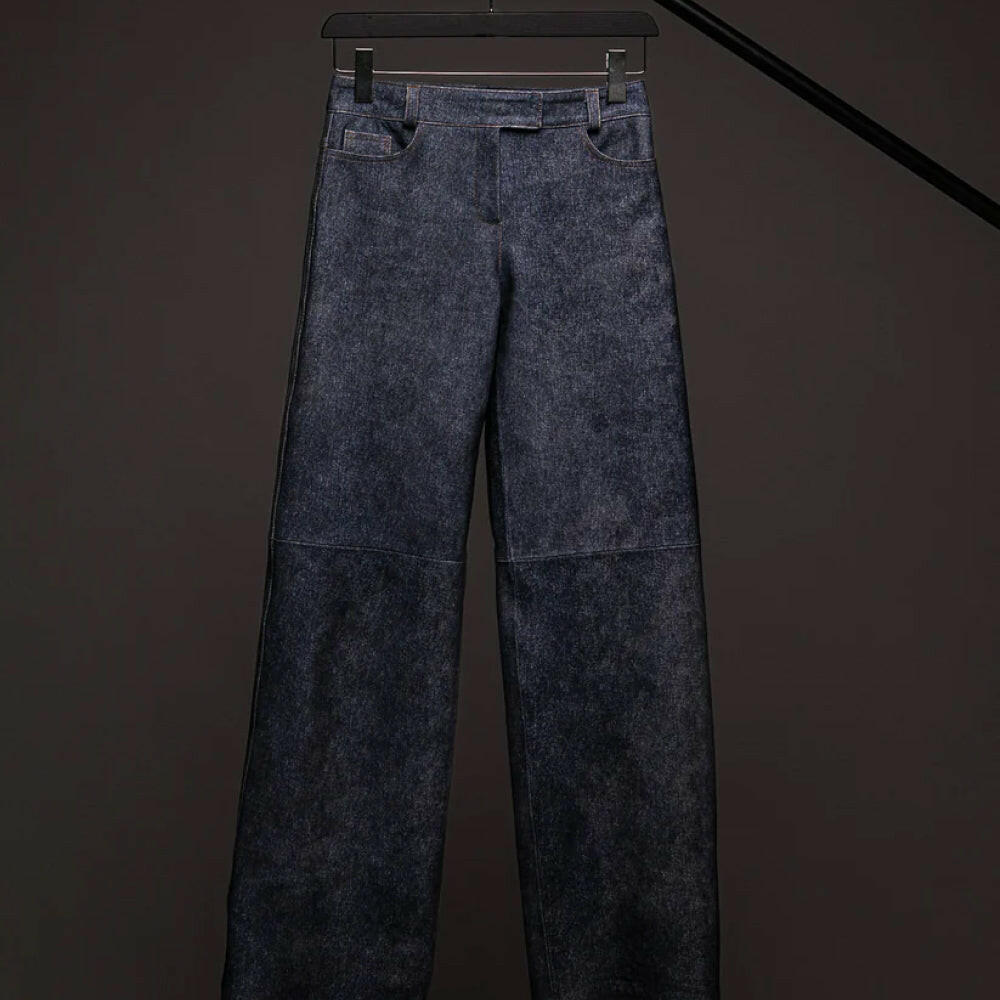 Leather Denim Jeans - Cassell - Pants.