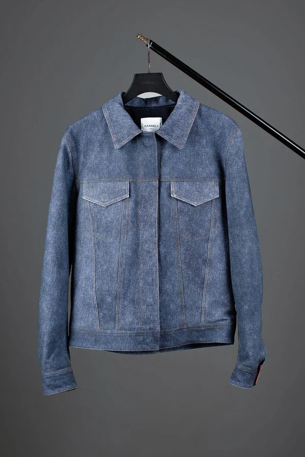 Denim Leather Jacket - Cassell - Jacket.