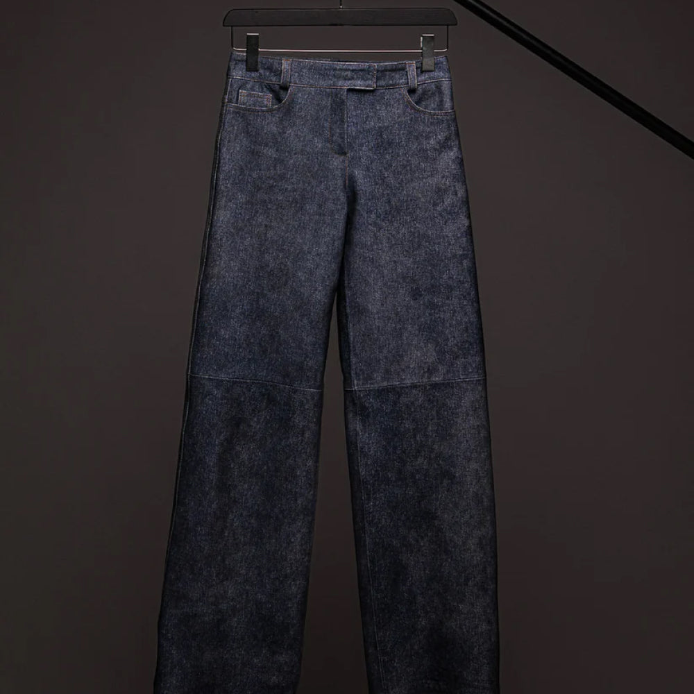 Leather Denim Jeans -  Cassell -  Pants.